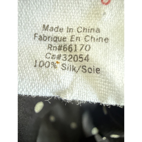 Vtg Lux Top Womens S Black Silk Polka Dot Sheer Bow Tie Romantic Coquette Retro - Picture 12 of 12